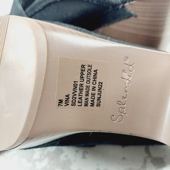 New Splendid Vina Black Suede Block Heel Platform Loafers V469 - Picture 11 of 12